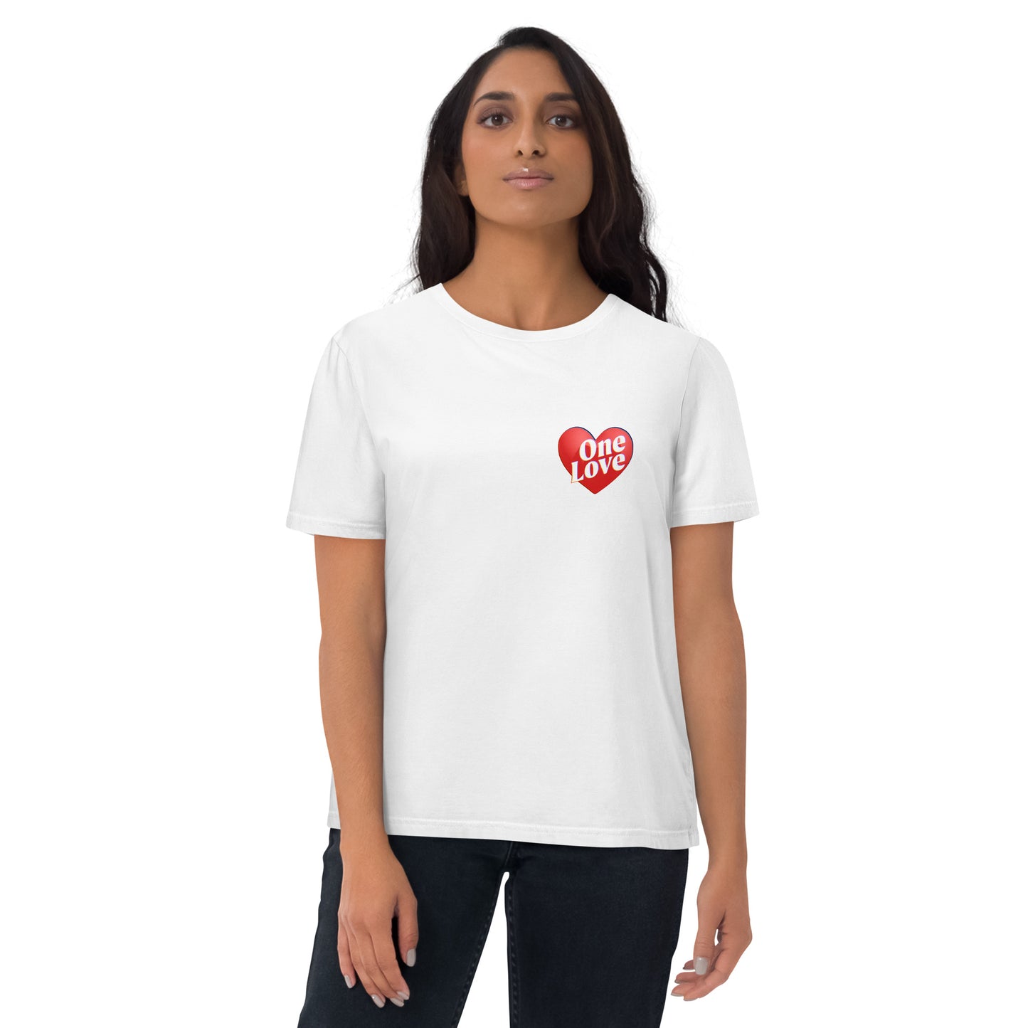 One Love 3D Heart - Unisex organic cotton t-shirt